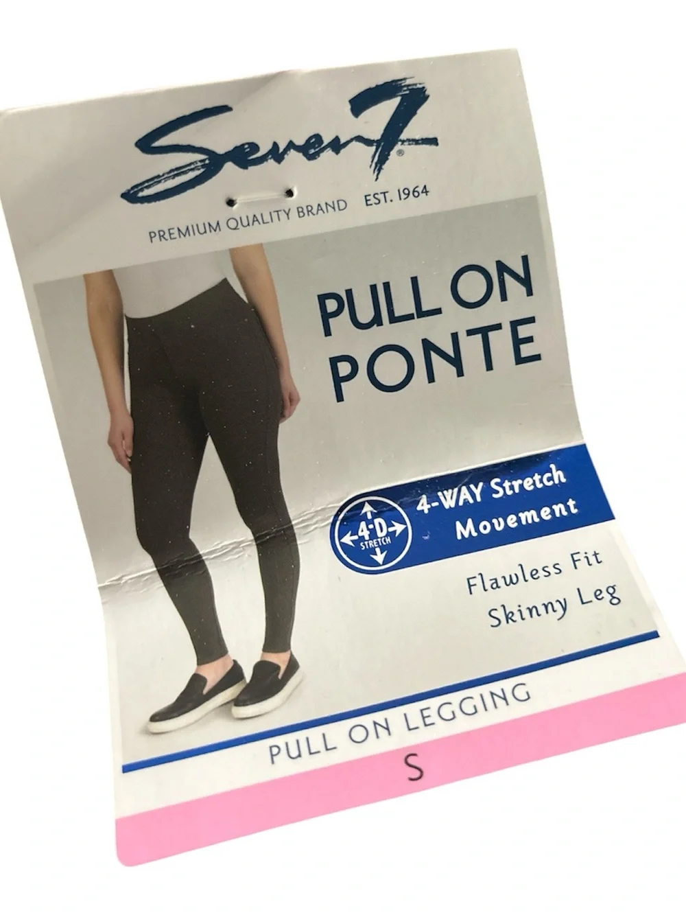 Seven7 Black High-Waist Ponte Charcol Gray Leggings NWT Size S